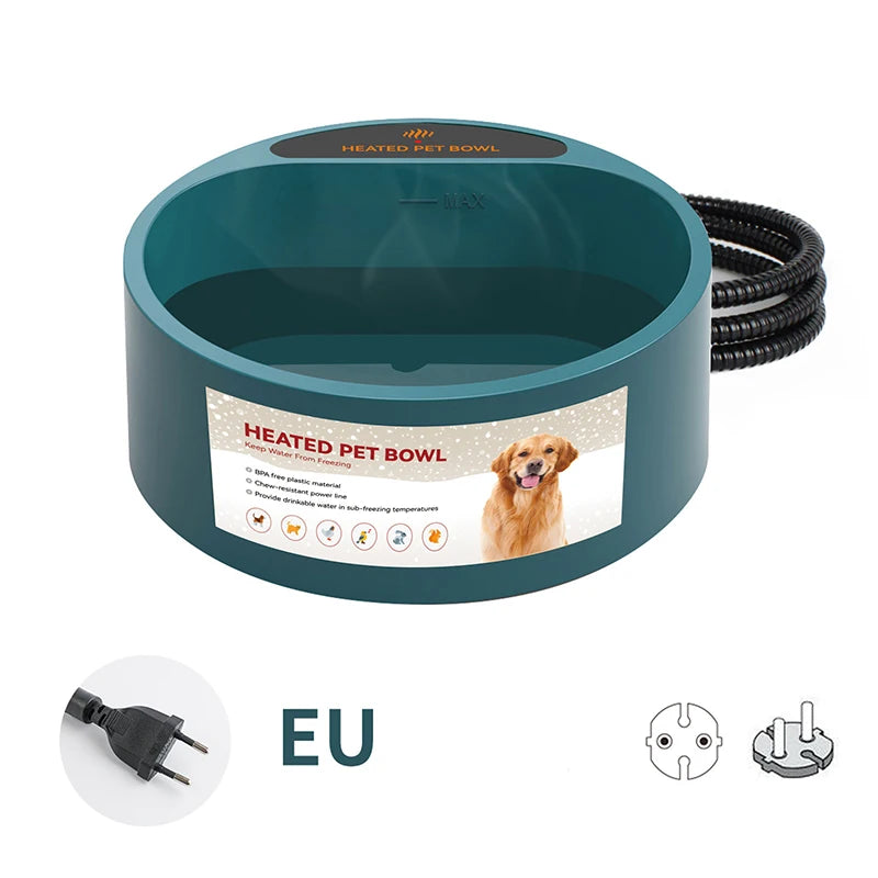 Heated Dog Water Bowl for Winter, 2.2L Thermostatic Pet Bowl