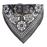 Adjustable Dog Bandana Collar with Reflective Leather