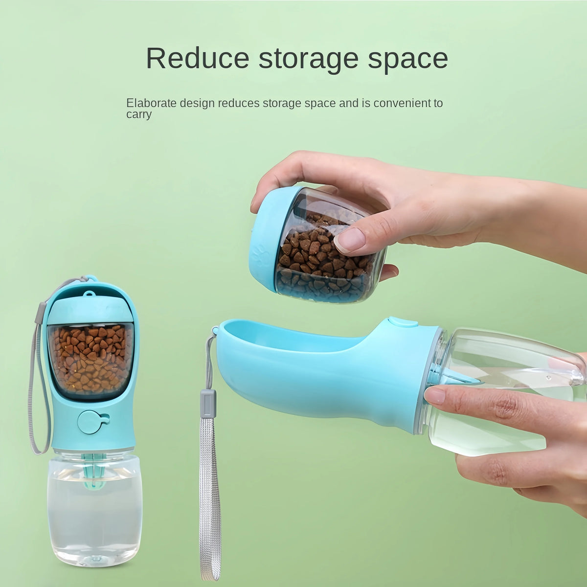 Portable Dog Water Bottle with Food Container for Walks
