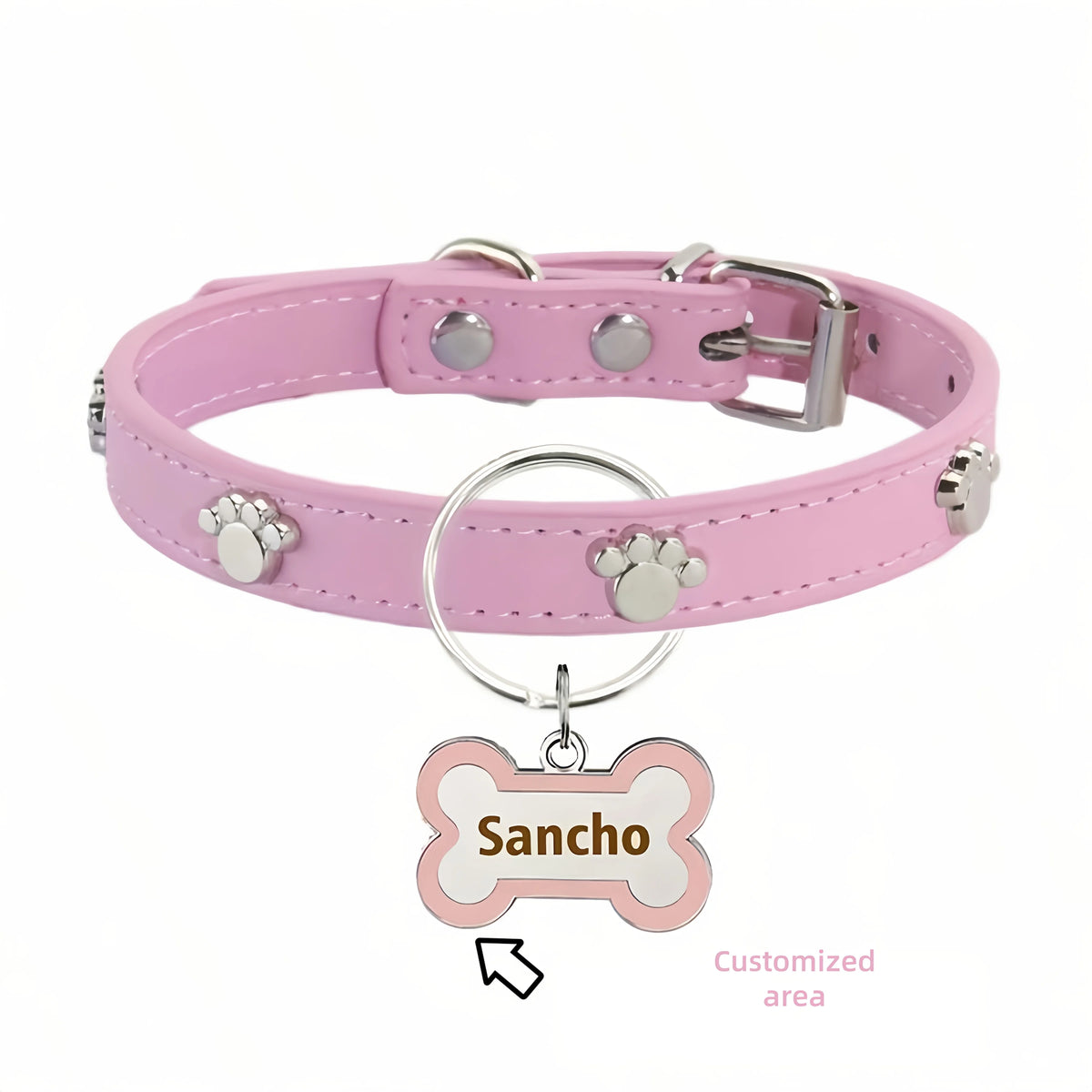 Custom Puppy Collar and Name Tag Set, Double-Sided Engraving