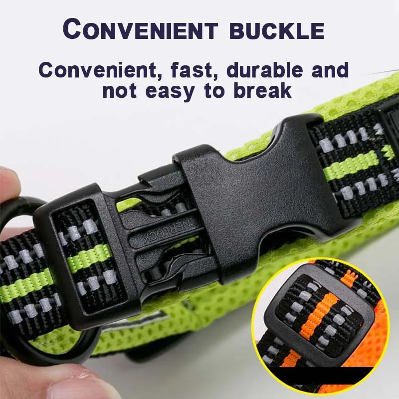 Soft Padded Dog Collar with Mesh Lining for Small to Large Dogs
