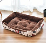 Plush Rectangle Dog Bed with Raised Sides in Candy Colors