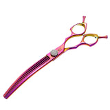 Curved Chunker Dog Grooming Scissors, 7.25 Inch 440C Steel