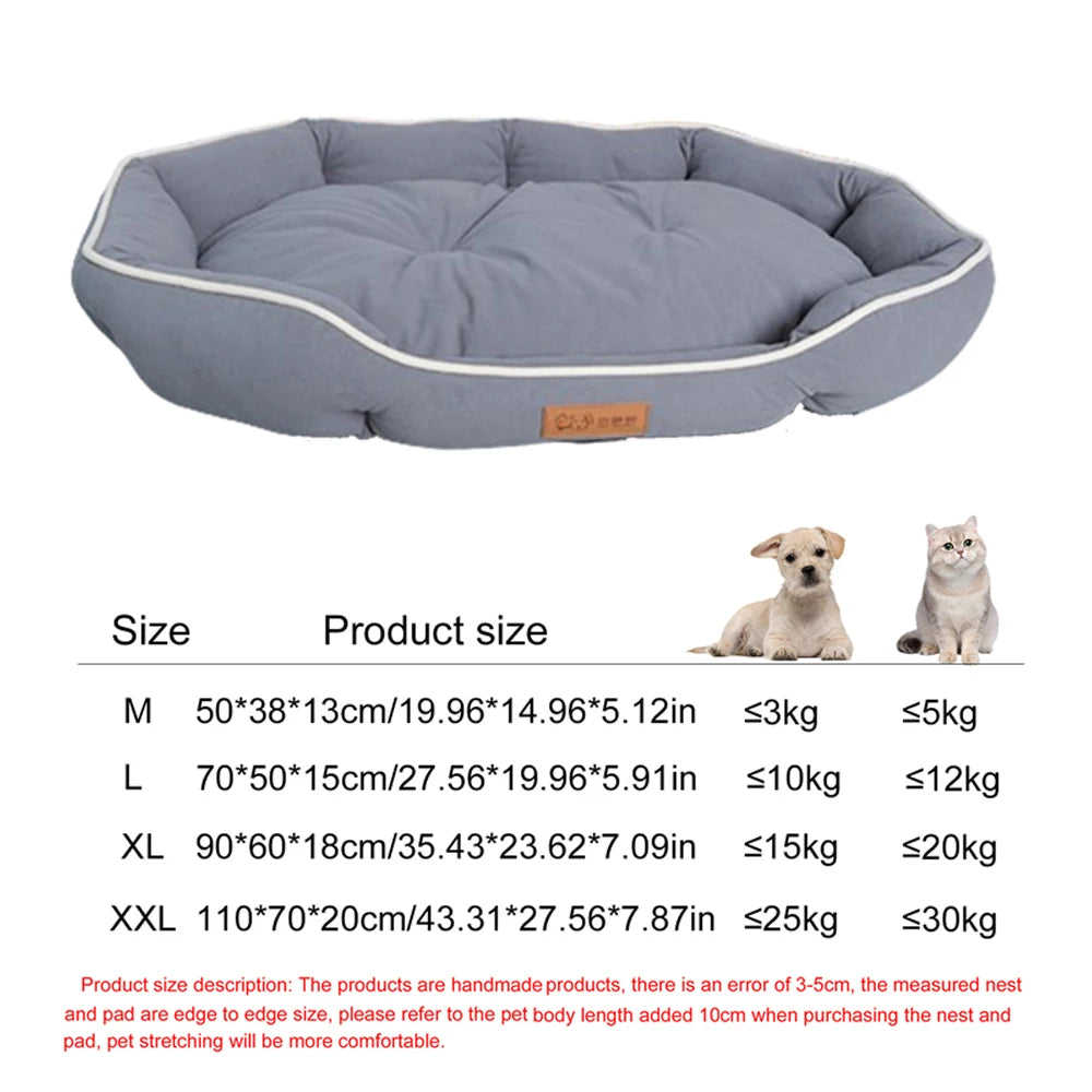Waterproof Bolster Dog Bed with Removable Pad, S to 2XL