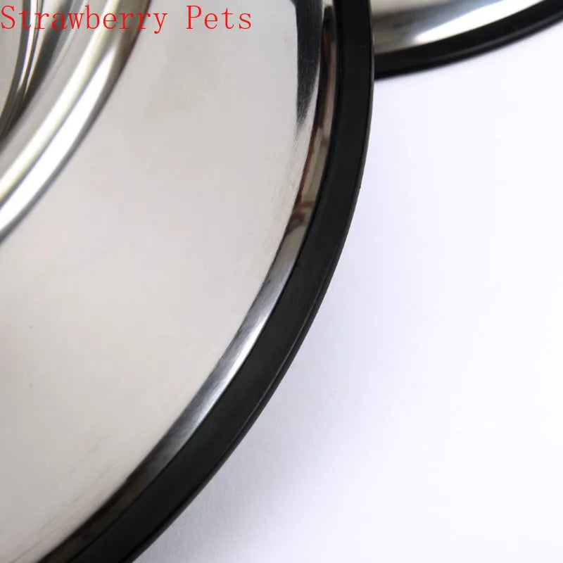 Stainless Steel Dog Bowl with Non-Slip Rubber Base