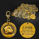 Engraved Copper Finish Dog Tag for Large Dogs, Personalized