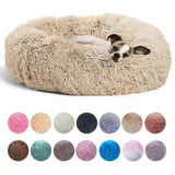 Machine Washable Donut Dog Bed, Plush Round Bed in 6 Sizes