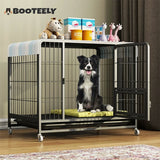 Heavy Duty Metal Dog Crate for Large Dogs with Wheels