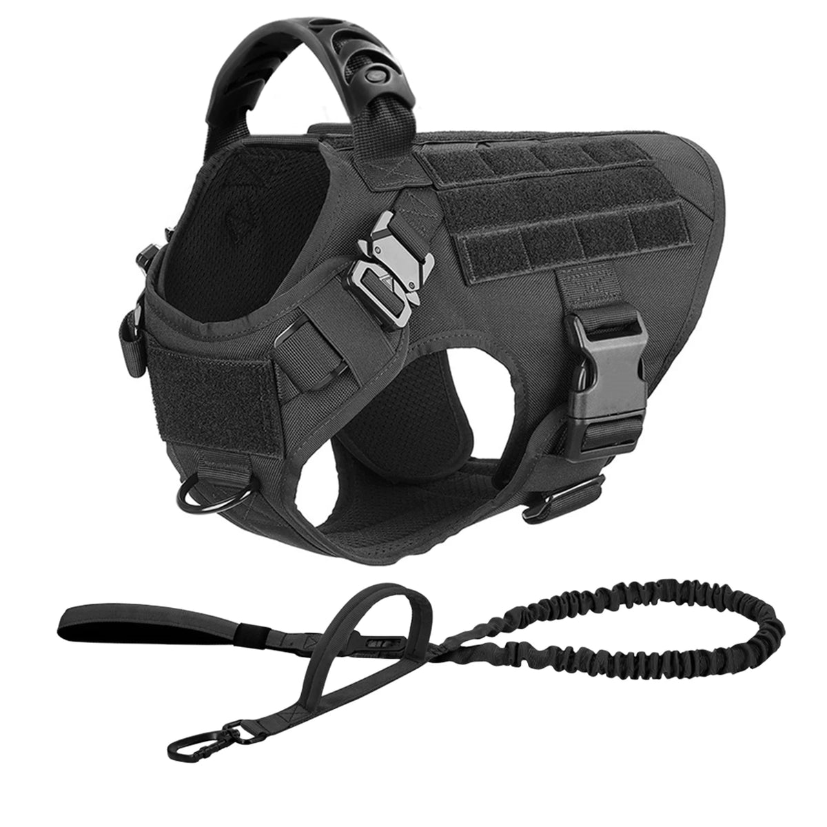 Tactical Dog Harness with MOLLE Panels for Medium & Large Dogs