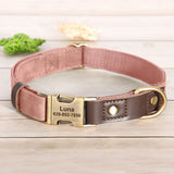 Custom Engraved Dog Collar in PU Leather, 9 Colors