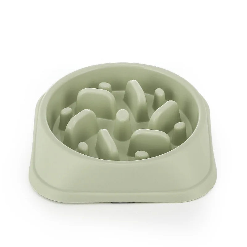 Anti-Gulping Puzzle Dog Bowl with Four Non-Slip Pads, Slow Feeder