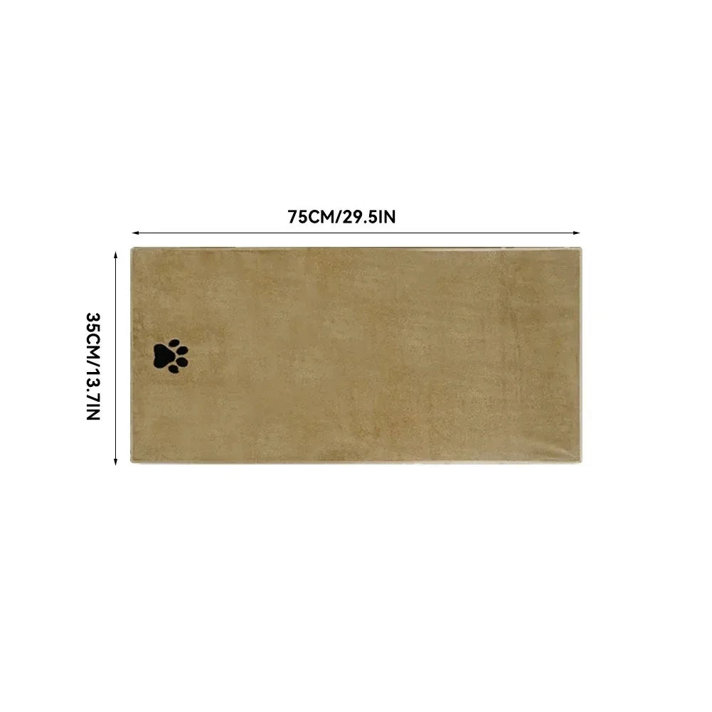 Microfiber Dog Bath Towel with Embroidered Paw Print