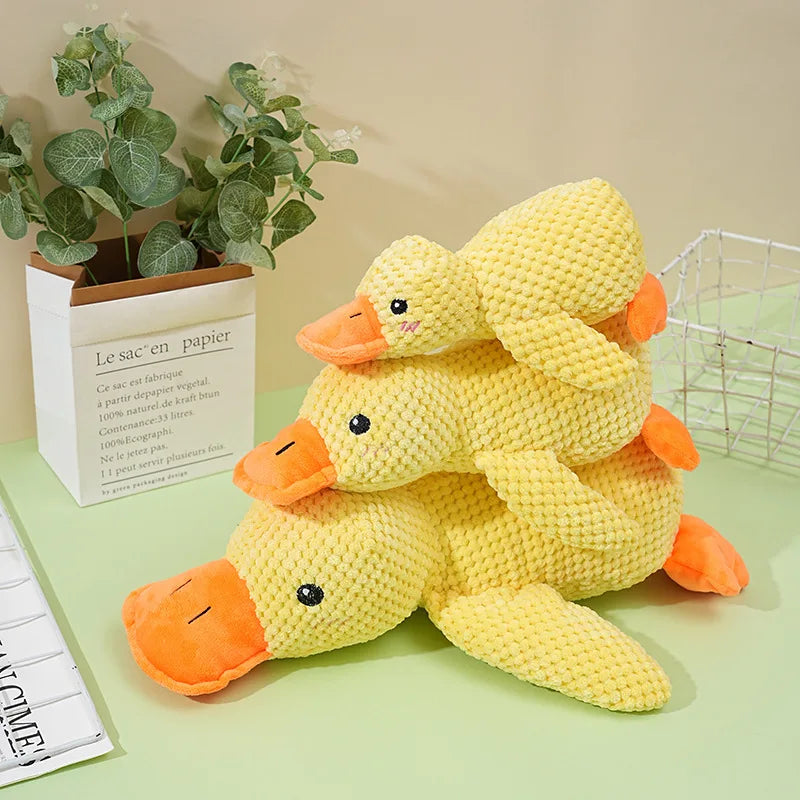 Plush Sleeping Duck Dog Toy with Duck Sound