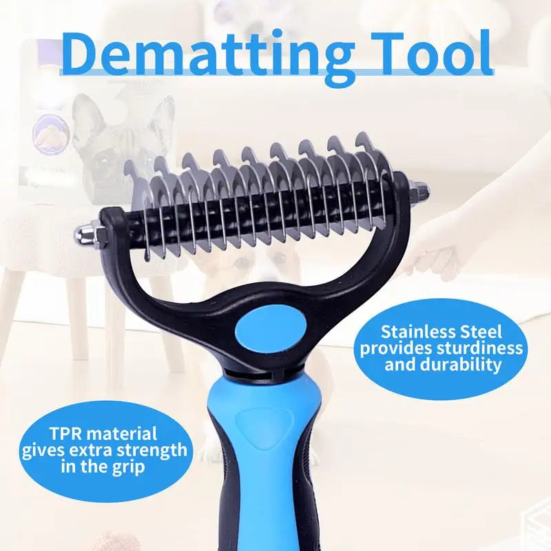Double-Sided Dematting Comb for Dogs and Cats, 9 and 17 Teeth