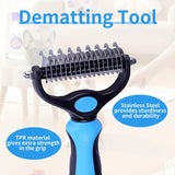 Double-Sided Dematting Comb for Dogs and Cats, 9 and 17 Teeth