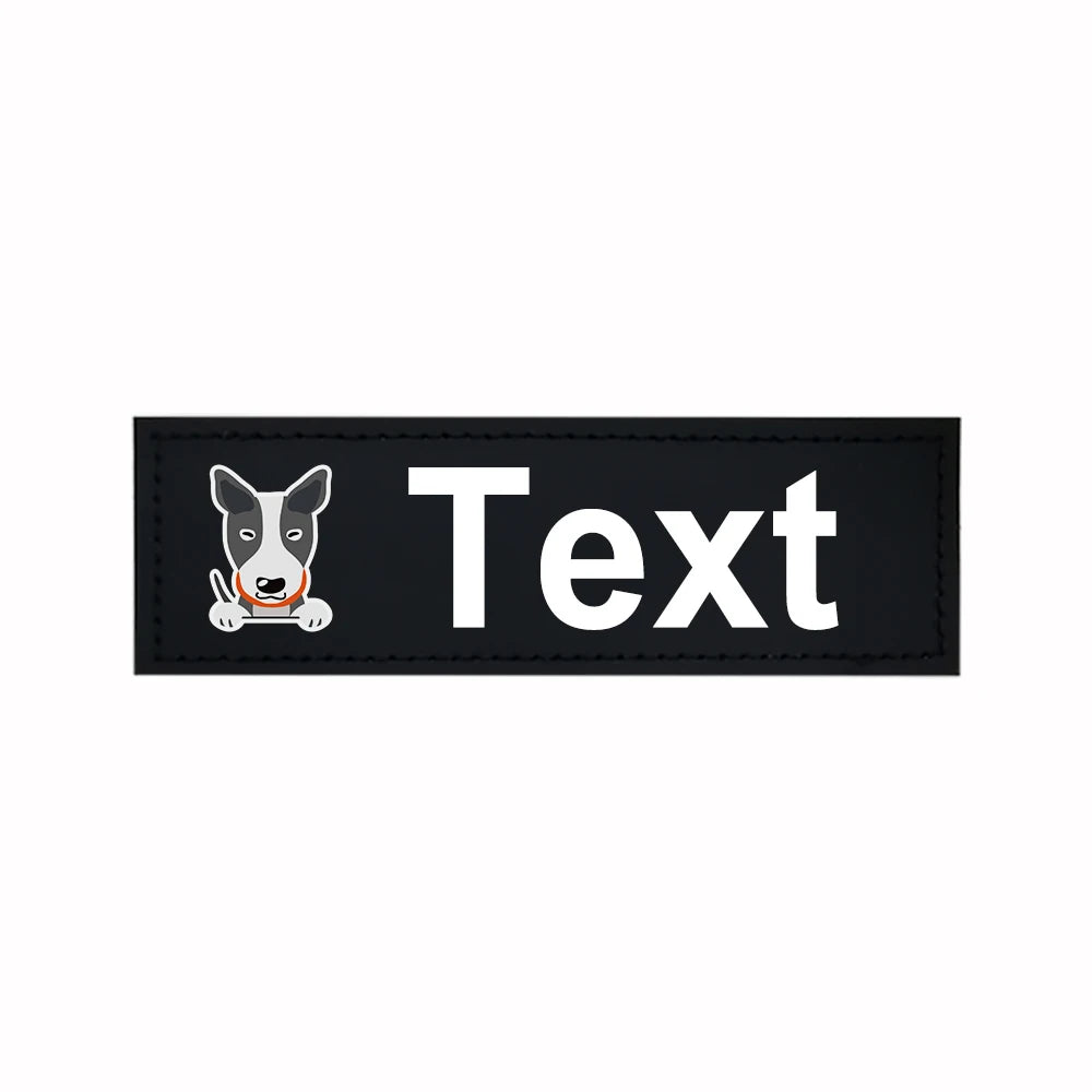 Custom Dog Harness Patches with Name and Phone Number, Set of 2