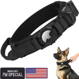1000D Tactical AirTag Dog Collar with Control Handle