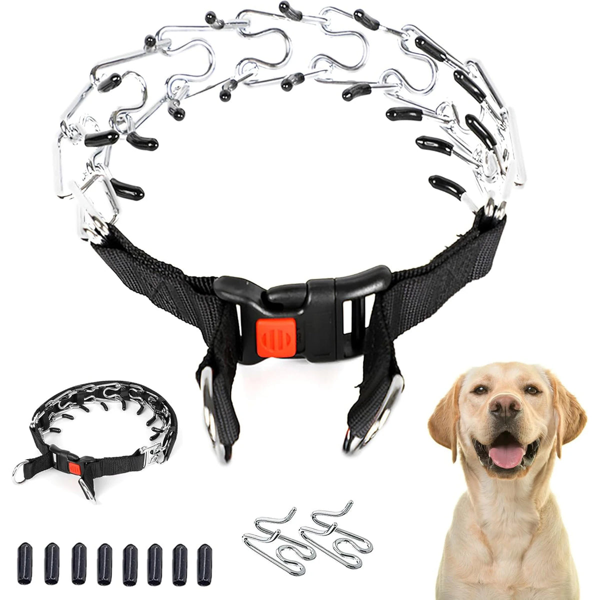 Prong Training Collar with Quick Release Buckle, Stainless Steel