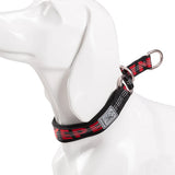 Padded Half Check Dog Collar with P Chain, Reflective Nylon