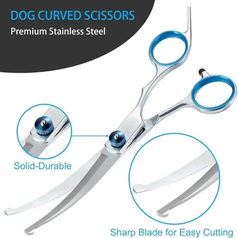 Round Tip Dog Grooming Scissors, Straight or Thinning