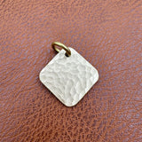 Engraved Brass Dog ID Tag, Square Personalized Pet Tag