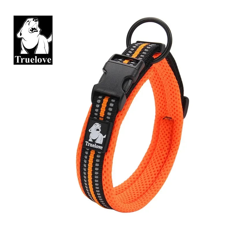 Heavy Duty Padded Dog Collar for Large Dogs, Reflective Nylon