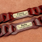 Genuine Leather Personalized Dog Collar for Pitbulls and Large Dogs