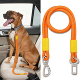 Dog Seat Belt Tether with Dual Reflective Ropes and Swivel Clip