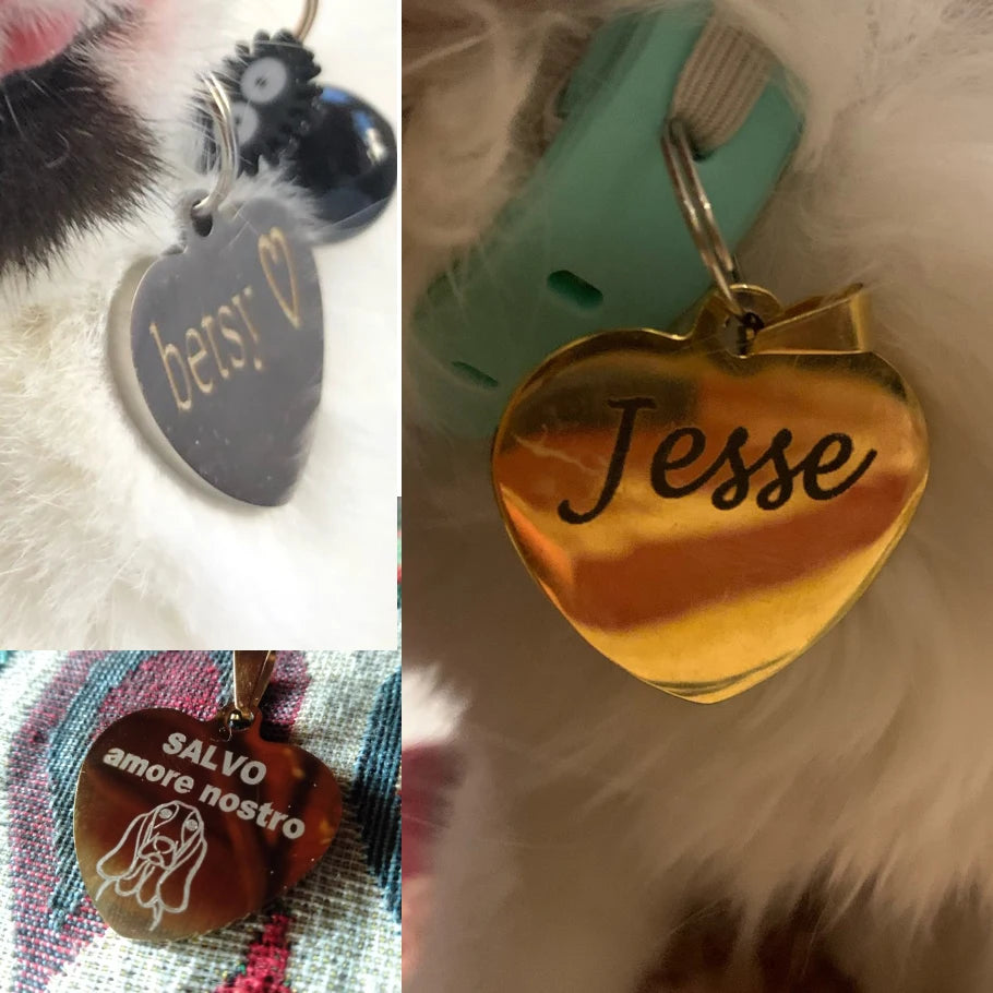 Personalized Bone Shaped Dog Tag, Engraved Stainless Steel