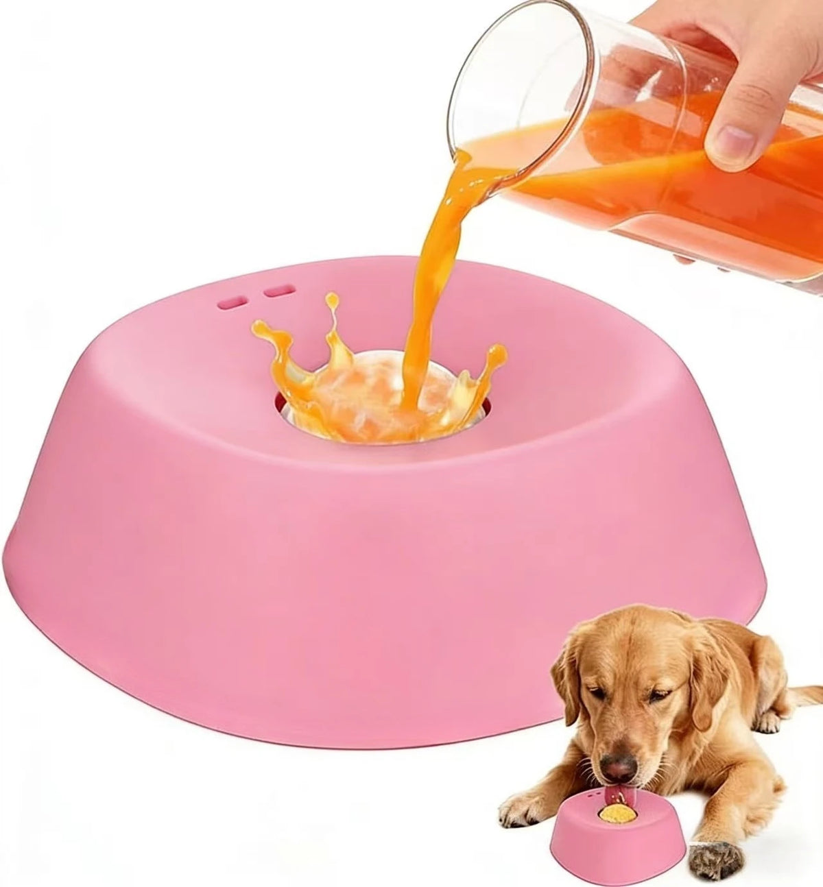 Non-Slip Slow Feeder Dog Bowl, 3/4 Cup, Lick Toy for Treats