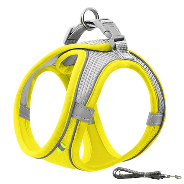Small Dog Vest Harness and Leash Set, Reflective and Breathable