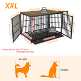 Wooden Dog Crate Furniture End Table, M to 2XL Sizes