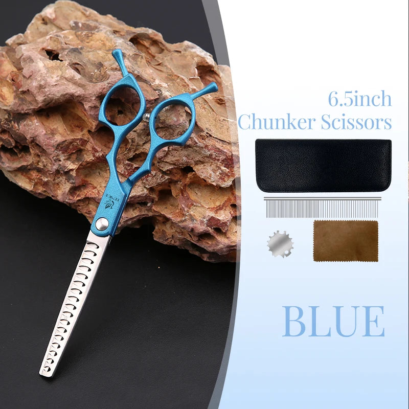 Fenice 6.5 Inch Dog Grooming Scissors Set, Straight, Curved & Thinning