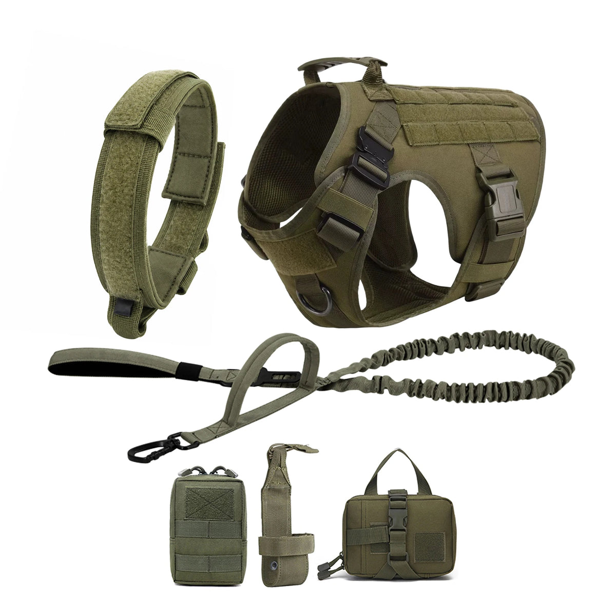 Tactical Dog Harness and Collar Set for Medium & Large Dogs