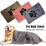 Microfiber Dog Bath Towel with Embroidered Paw Print