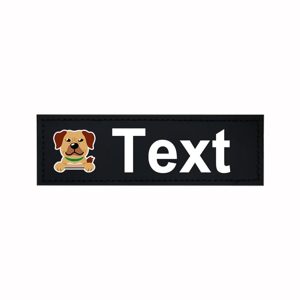 Custom Dog Harness Patches with Name and Phone Number, Set of 2