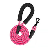 Reflective Rope Dog Leash with Foam Handle, 5 ft