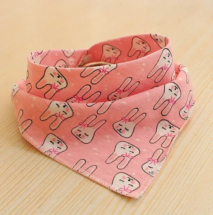 Cute Printed Dog Bandana, Soft Cotton Kerchief for Dogs and Cats