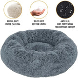 Round Plush Dog Bed, Fluffy Donut Bed for Small to Large Dogs