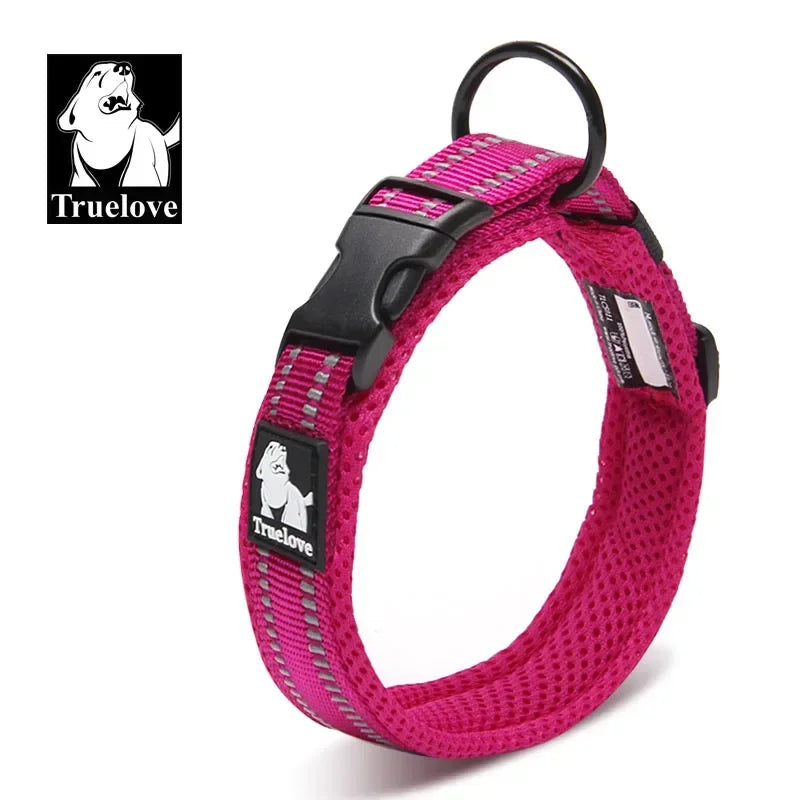 Heavy Duty Padded Dog Collar for Large Dogs, Reflective Nylon