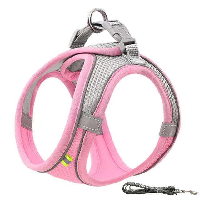 Small Dog Vest Harness and Leash Set, Reflective and Breathable