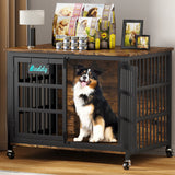 Dog Crate Furniture with Casters, TV Stand Design