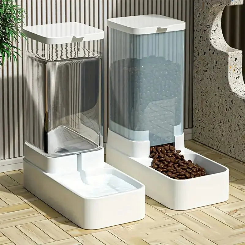 Automatic Gravity Dog Feeder and Water Dispenser Set, 3.8L