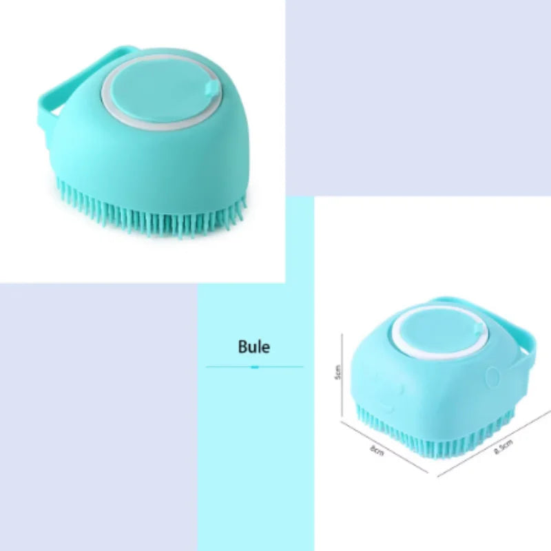 Silicone Dog Bath Brush with Shampoo Dispenser