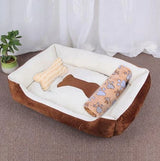 Plush Rectangle Dog Bed with Raised Sides in Candy Colors