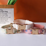 Lace Wedding Dog Collar with Bow and Personalized ID