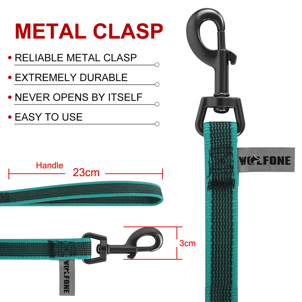 Rubber Grip Dog Leash for Training, 5 ft to 49 ft Lengths
