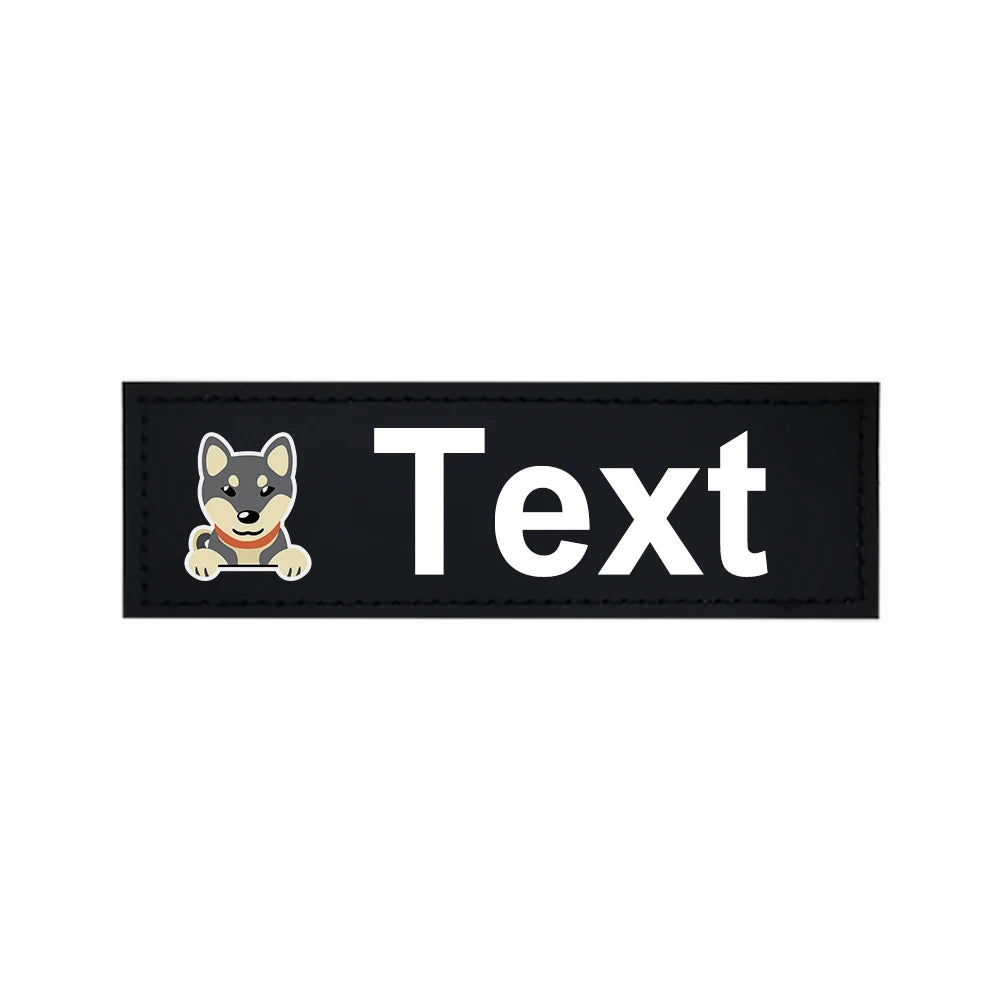 Custom Dog Harness Patches with Name and Phone Number, Set of 2
