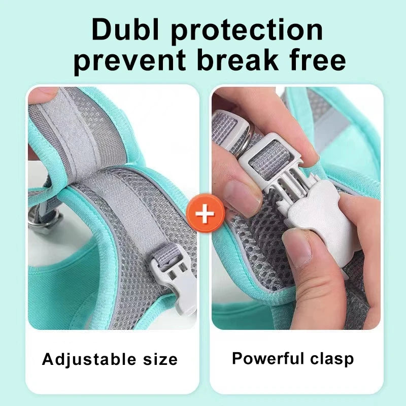Small Dog Vest Harness and Leash Set, Reflective and Breathable