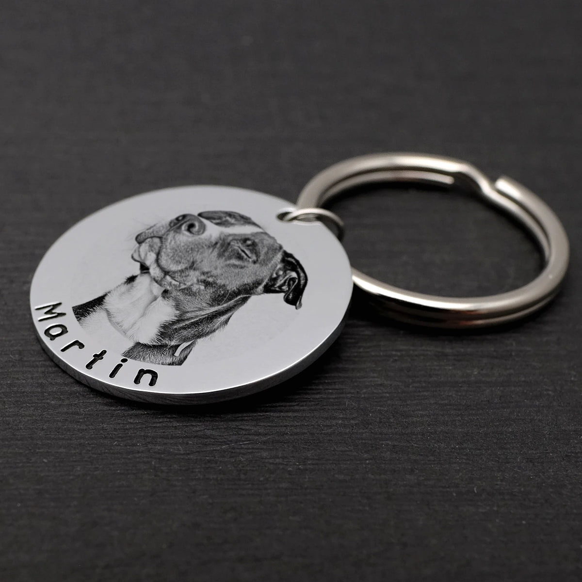 Custom Photo Dog Tag with Pet Name, Personalized Pet ID Tag